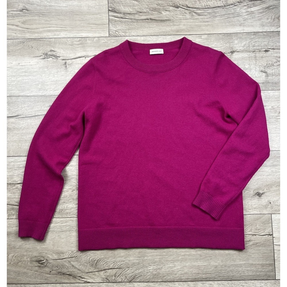 Jennie Liu Sweater Women's XL Pink 100% Cashmere Crewneck Pullover Knit - Picture 10 of 10